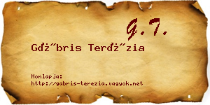 Gábris Terézia névjegykártya